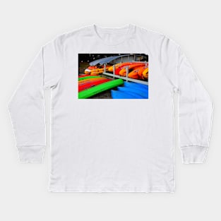 Colorful Kayaks. Shoreline Park, Mountain View, California 2009 Kids Long Sleeve T-Shirt